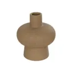 GloboStar® Artificial Garden CORNEOL 21262 Διακοσμητικό Κεραμικό Βάζo Καφέ Π17 x Μ17 x Υ20cm - Image 2