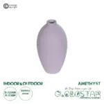 GloboStar® Artificial Garden AMETHYST 21267 Διακοσμητικό Κεραμικό Βάζo Μωβ Π8 x Μ8 x Υ14cm