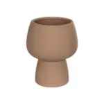 GloboStar® Artificial Garden AMBER 21269 Διακοσμητικό Κεραμικό Βάζo Καφέ Π17 x Μ17 x Υ20cm - Image 2