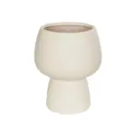 GloboStar® Artificial Garden MOREA 21270 Διακοσμητικό Κεραμικό Βάζo Μπεζ Π17 x Μ17 x Υ20cm - Image 2