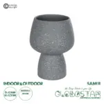 GloboStar® Artificial Garden SAMUI 21271 Διακοσμητικό Κεραμικό Βάζo Γκρι Π16 x Μ16 x Υ20cm