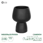 GloboStar® Artificial Garden CAMERON 21272 Διακοσμητικό Κεραμικό Βάζo Μαύρο Π16 x Μ16 x Υ20cm
