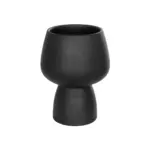 GloboStar® Artificial Garden CAMERON 21272 Διακοσμητικό Κεραμικό Βάζo Μαύρο Π16 x Μ16 x Υ20cm - Image 2