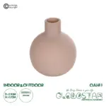 GloboStar® Artificial Garden OAHU 21277 Διακοσμητικό Κεραμικό Βάζo Ροζ Π10 x Μ10 x Υ12cm
