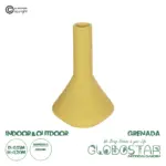 GloboStar® Artificial Garden GRENADA 21281 Διακοσμητικό Κεραμικό Βάζo Κίτρινο Π13 x Μ13 x Υ20cm