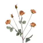 GloboStar® Artificial Garden PINK ROSE BRANCH 21302 Τεχνητό Διακοσμητικό Κλαδί Τριαντάφυλλα Ροζ Y80cm - Image 3