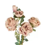 GloboStar® Artificial Garden OLD PINK ROSE BRANCH 21304 Τεχνητό Διακοσμητικό Κλαδί Τριαντάφυλλα Ροζ Y82cm - Image 3