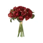 GloboStar® Artificial Garden RED ROSE BOUQUET 21307 Τεχνητό Διακοσμητικό Μπουκέτο Τριαντάφυλλα Κοκκινο Y24cm - Image 2