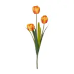 GloboStar® Artificial Garden ORANGE TULIP BRANCH 21308 Τεχνητό Διακοσμητικό Κλαδί Πορτοκαλί Τουλίπα Y48cm - Image 2