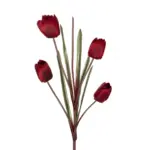 GloboStar® Artificial Garden RED TULIP BRANCH 21309 Τεχνητό Διακοσμητικό Κλαδί Κόκκινη Τουλίπα Y100cm - Image 3