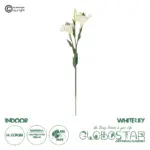 GloboStar® Artificial Garden WHITE LILY BRANCH 21310 Τεχνητό Διακοσμητικό Κλαδί Λευκό Κρίνο Y90cm