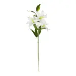 GloboStar® Artificial Garden WHITE LILY BRANCH 21312 Τεχνητό Διακοσμητικό Κλαδί Λευκό Κρίνο Y95cm - Image 2