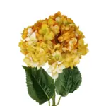 GloboStar® Artificial Garden YELLOW HYDRANGEA BRANCH 21317 Τεχνητό Διακοσμητικό Κλαδί Κίτρινη Ορτανσία Y65cm - Image 3