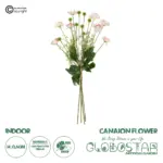 GloboStar® Artificial Garden PINK CANAION FLOWER BOUQUET 21327 Τεχνητό Διακοσμητικό Μπουκέτο Ροζ Κάννα Y60cm
