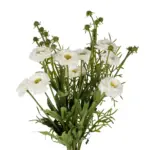 GloboStar® Artificial Garden WHITE CHRYSANTHEMUM BOUQUET 21330 Τεχνητό Διακοσμητικό Μπουκέτο Λευκό Χρυσάνθεμο Y50cm - Image 3