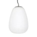 GLOBOSTAR® FREYA 00745 Μοντέρνο Κρεμαστό Φωτιστικό Οροφής με Ντουί 1 x E27 AC 220-240V IP20 - Λευκό & Ασημί - Μ24 x Π24 x Υ35cm - Image 2