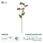 GloboStar® Artificial Garden PURPLE DANDELION BOUQET 21364 Τεχνητό Διακοσμητικό Ταραξάκο Μπουκέτο Y62cm
