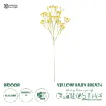 GloboStar® Artificial Garden YELLOW BRANCH BABY BREATH 21370 Τεχνητό Διακοσμητικό Κλαδί Κίτρινης Γυψοφίλης Y61cm