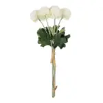 GloboStar® Artificial Garden WHITE ONIONBALL BOUQET 21371 Τεχνητό Διακοσμητικό OnionBall Μπουκέτο Y39cm - Image 2