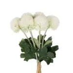 GloboStar® Artificial Garden WHITE ONIONBALL BOUQET 21371 Τεχνητό Διακοσμητικό OnionBall Μπουκέτο Y39cm - Image 3