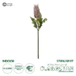 GloboStar® Artificial Garden PURPLE STIPA FRUIT BRANCH 21375 Τεχνητό Διακοσμητικό Κλαδί Στίπα  Y69cm