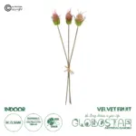 GloboStar® Artificial Garden PINK VELVET FRUIT BOUQET 21377 Τεχνητό Διακοσμητικό  Μπουκέτο Βερμπάσκο Y56cm
