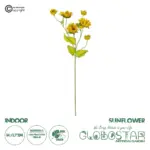 GloboStar® Artificial Garden YELLOW SUNFLOWER BRANCH 21379 Τεχνητό Διακοσμητικό Κλαδί Ηλιοτρόπιο Κίτρινο Y72cm