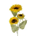 GloboStar® Artificial Garden YELLOW SUNFLOWER BRANCH 21380 Τεχνητό Διακοσμητικό Κλαδί Ηλιοτρόπιο Κίτρινο Y90cm - Image 3