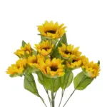 GloboStar® Artificial Garden YELLOW SUNFLOWER BRANCH 21383 Τεχνητό Διακοσμητικό Κλαδί Ηλιοτρόπιο Κίτρινο Y49cm - Image 3
