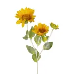 GloboStar® Artificial Garden YELLOW SUNFLOWER BRANCH 21384 Τεχνητό Διακοσμητικό Κλαδί Ηλιοτρόπιο Κίτρινο Y64cm - Image 3