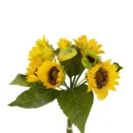 GloboStar® Artificial Garden YELLOW SUNFLOWER BRANCH 21386 Τεχνητό Διακοσμητικό Μπουκέτο Ηλιοτρόπιο Κίτρινο Y37cm - Image 3