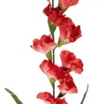 GloboStar® Artificial Garden RED GLADIOLUS FLOWER BRANCH 21396 Τεχνητό Διακοσμητικό Κλαδί Γλαδιόλα Y116cm - Image 3
