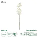 GloboStar® Artificial Garden WHITE VANDA ORCHID BRANCH 21409 Τεχνητό Διακοσμητικό Κλαδί Λευκή Ορχιδέα Y82cm