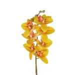 GloboStar® Artificial Garden YELLOW RED ORCHID BRANCH 21410 Τεχνητό Διακοσμητικό Κλαδί Κίτρινη Ορχιδέα Y70cm - Image 3