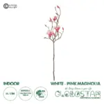 GloboStar® Artificial Garden WHITE - PINK MAGNOLIA 21416 Τεχνητό Διακοσμητικό Κλαδί Ροζ Μανόλια Μ30 x Π13 x Υ110cm