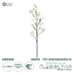GloboStar® Artificial Garden WHITE YELLOW MAGNOLIA BRANCH 21419 Τεχνητό Διακοσμητικό Κλαδί Λευκή Κίτρινη Μανόλια Y108cm