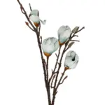 GloboStar® Artificial Garden LIGHT BLUE MAGNOLIA BRANCH 21420 Τεχνητό Διακοσμητικό Κλαδί Μπλε Μανόλια Y105cm - Image 3