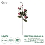 GloboStar® Artificial Garden DARK PING MAGNOLIA BRANCH 21421 Τεχνητό Διακοσμητικό Κλαδί Ροζ Μανόλια Y120cm