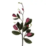 GloboStar® Artificial Garden DARK PING MAGNOLIA BRANCH 21421 Τεχνητό Διακοσμητικό Κλαδί Ροζ Μανόλια Y120cm - Image 3