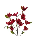 GloboStar® Artificial Garden RED MAGNOLIA BRANCH 21422 Τεχνητό Διακοσμητικό Κλαδί Κόκκινη Μανόλια Y86cm - Image 3