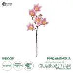 GloboStar® Artificial Garden PING MAGNOLIA BRANCH 21424 Τεχνητό Διακοσμητικό Κλαδί Ροζ Μανόλια Y57cm