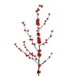 GloboStar® Artificial Garden RED HOLLY BERRIES FRUIT BRANCH 21429 Τεχνητό Διακοσμητικό Κλαδί Κόκκινο Γκί Y108cm - Image 3