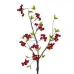 GloboStar® Artificial Garden RED HOLLY BERRIES FRUIT BRANCH 21430 Τεχνητό Διακοσμητικό Κλαδί Κόκκινο Γκί Y90cm - Image 3