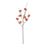 GloboStar® Artificial Garden ORANGE PERSIMMON FRUIT BRANCH 21438 Τεχνητό Διακοσμητικό Πορτοκαλί Κλαδί Λωτός Y83cm - Image 2
