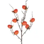 GloboStar® Artificial Garden ORANGE PERSIMMON FRUIT BRANCH 21438 Τεχνητό Διακοσμητικό Πορτοκαλί Κλαδί Λωτός Y83cm - Image 3