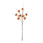 GloboStar® Artificial Garden PERSIMMON FRUIT 21439 Τεχνητό Διακοσμητικό Κλαδί Πορτοκαλί & Καφέ Λωτός Μ35 x Π7 x Υ90cm - Image 2