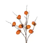 GloboStar® Artificial Garden PERSIMMON FRUIT 21439 Τεχνητό Διακοσμητικό Κλαδί Πορτοκαλί & Καφέ Λωτός Μ35 x Π7 x Υ90cm - Image 3