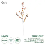 GloboStar® Artificial Garden ORANGE BERRIES FRUIT BRANCH 21443 Τεχνητό Διακοσμητικό Κλαδί Πορτοκαλί Γκί Y94cm