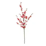 GloboStar® Artificial Garden CHINESE RED PLUM BLOSSOM BRANCH 21459 Τεχνητό Διακοσμητικό Κλαδί Κόκκινης Κερασίας Y113cm - Image 2