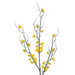 GloboStar® Artificial Garden YELLOW JUNGLE GERANIUM BLOSSOM BRANCH 21460 Τεχνητό Διακοσμητικό Κλαδί Κίτρινο Γεράνι Y95cm - Image 3